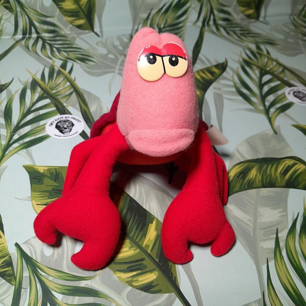 Vintage The Little Mermaid Disneyland Walt Disney World Plush Sebastian Crab Toy